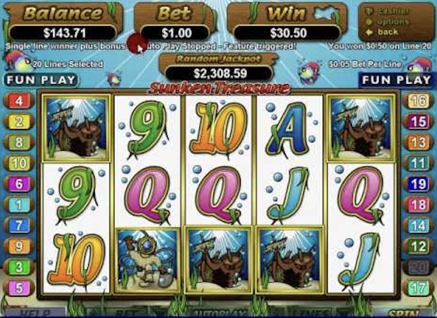  Sunken Treasure      Realtime Gaming (RTG)    Pokerdom